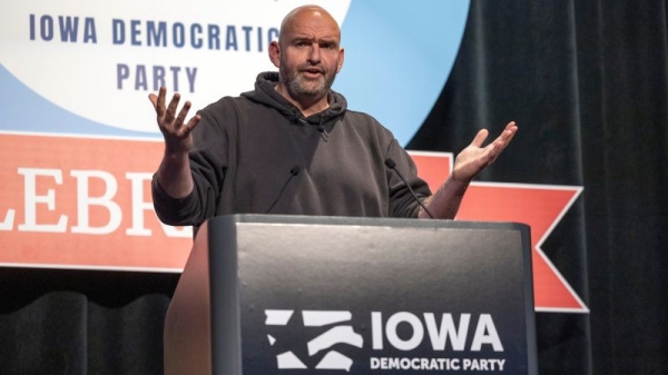 John Fetterman hits the trail in Iowa as he finds his footing again